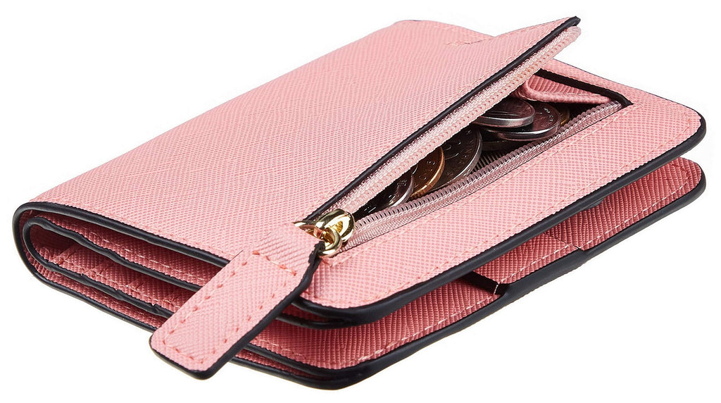 Toughergun Slim RFID Leather Wallet for Women Compact Bifold ID Coin Zip