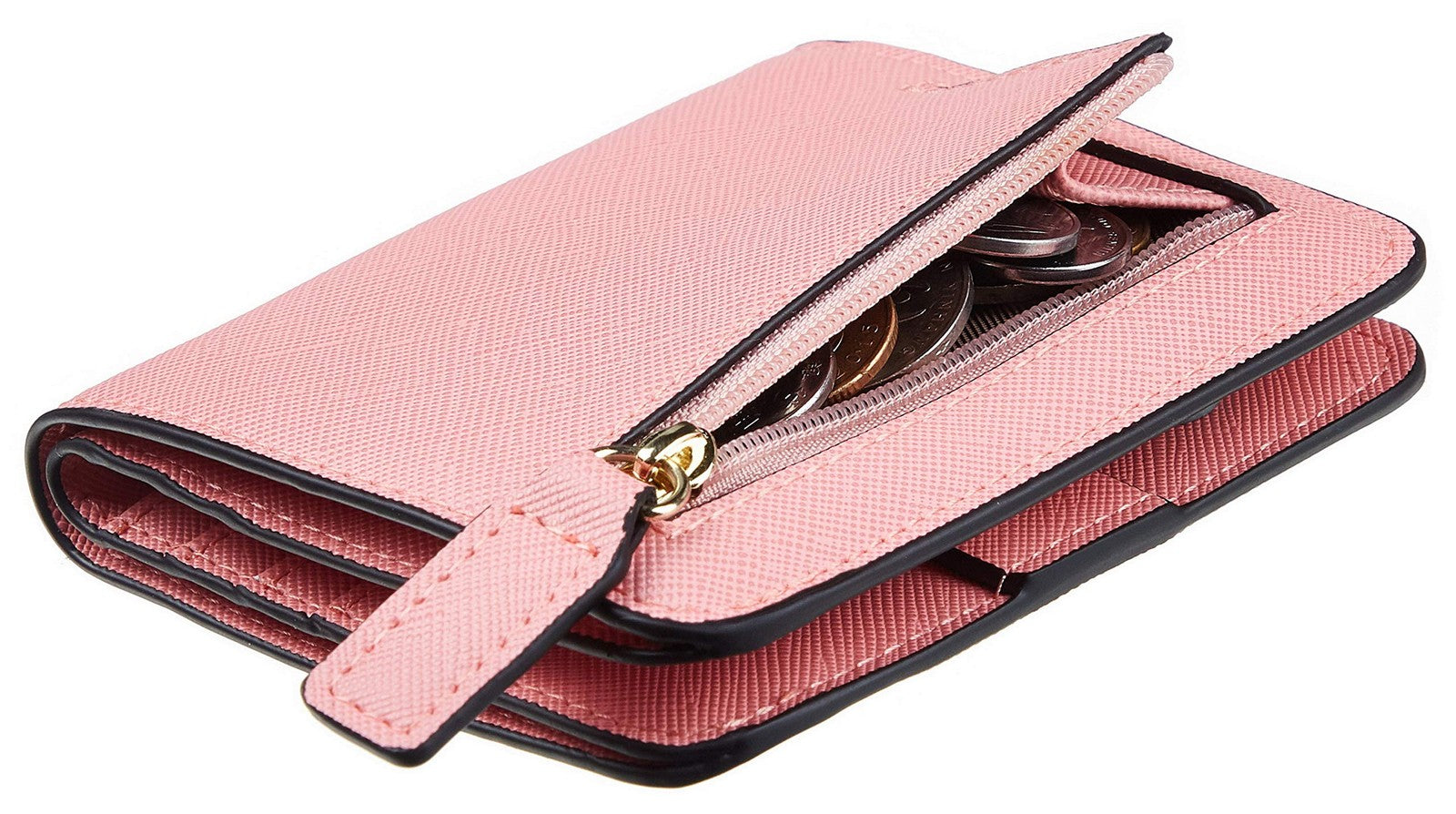 Toughergun Slim RFID Leather Wallet for Women Compact Bifold ID Coin Zip