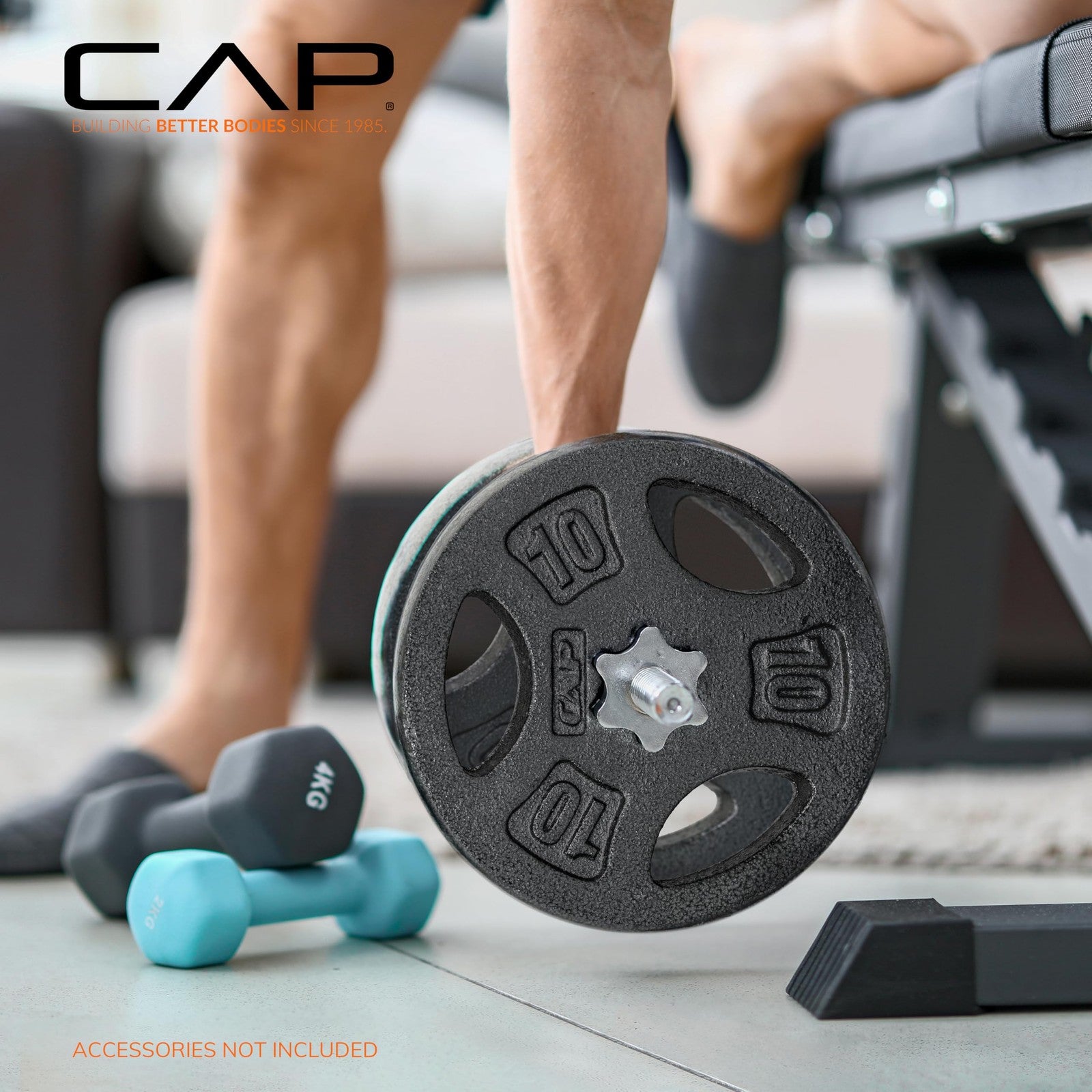 CAP Barbell Standard 1-Inch Grip Weight Plates 5 lbs BLACK, Pack (x4)