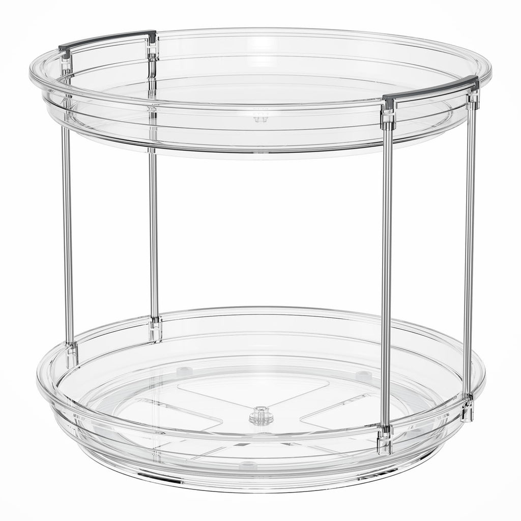 2 Tier Lazy Susan Turntable Organizer 9.25'' Rotating Spice Rack Organization