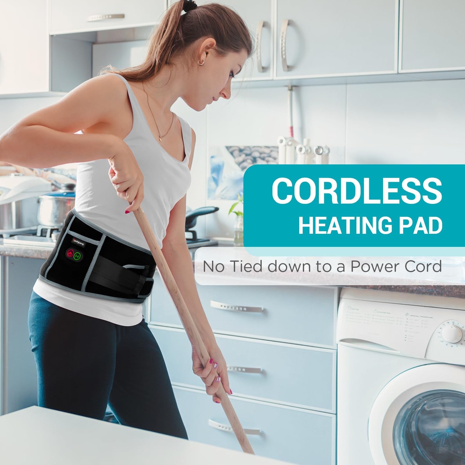Comfytemp Cordless Heating Pad Massager Rechargeable Back Waist Heat Belt