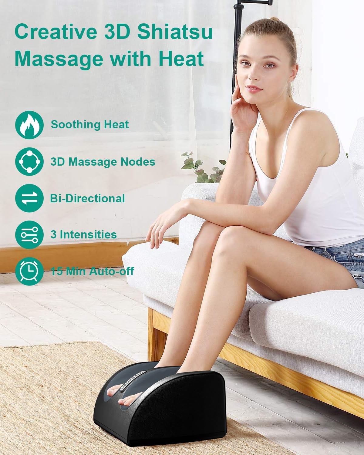 Shiatsu Foot Massager with Heat Foot and Calf Roller Massage Machine