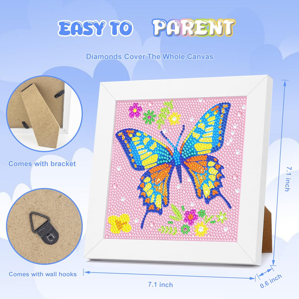 Diamond Art Kit for Kids Crafts Painting Set w Frame Gems DIY Kit for Girls 8-12
