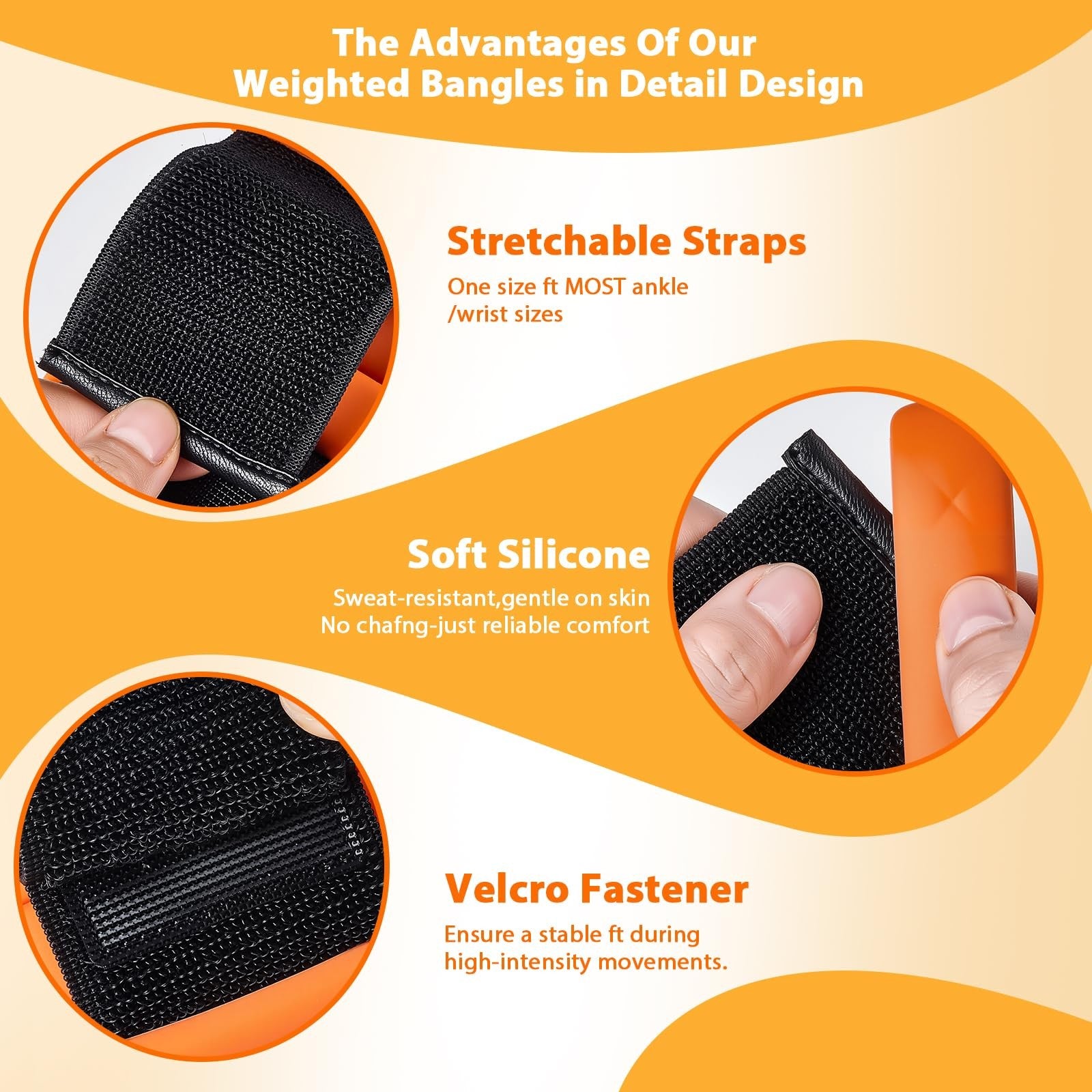 Pilates Wrist & Ankle Weights 2LB Adjustable Bangles Set for Training