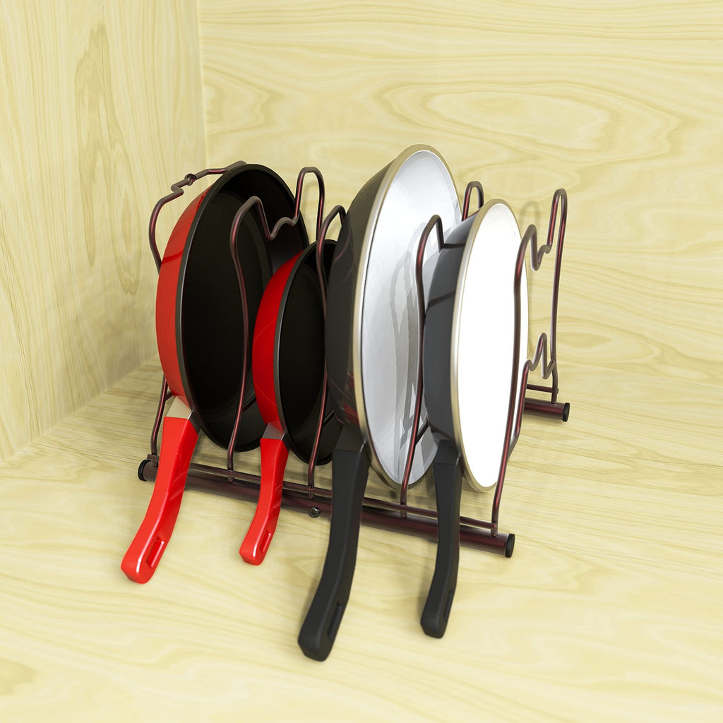 Simple Houseware Pot & Pan Organizer Rack 5-Tier Bronze Cabinet Holder Vertical