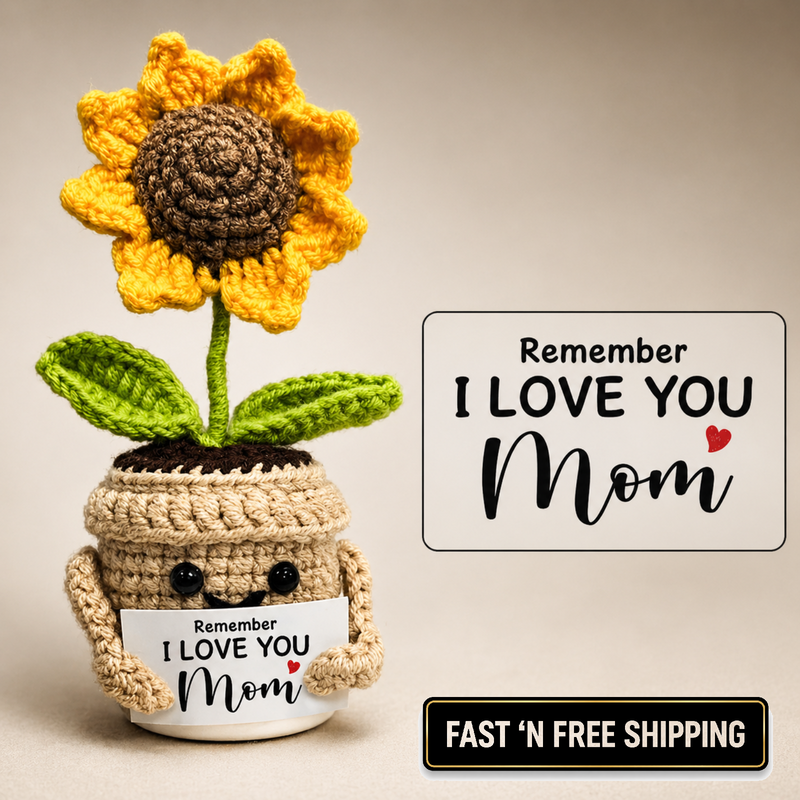 Crochet Sunflower Gift for Mom Handmade Cute Keepsake Desk Decor Home