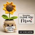 Crochet Sunflower Gift for Mom Handmade Cute Keepsake Desk Decor Home