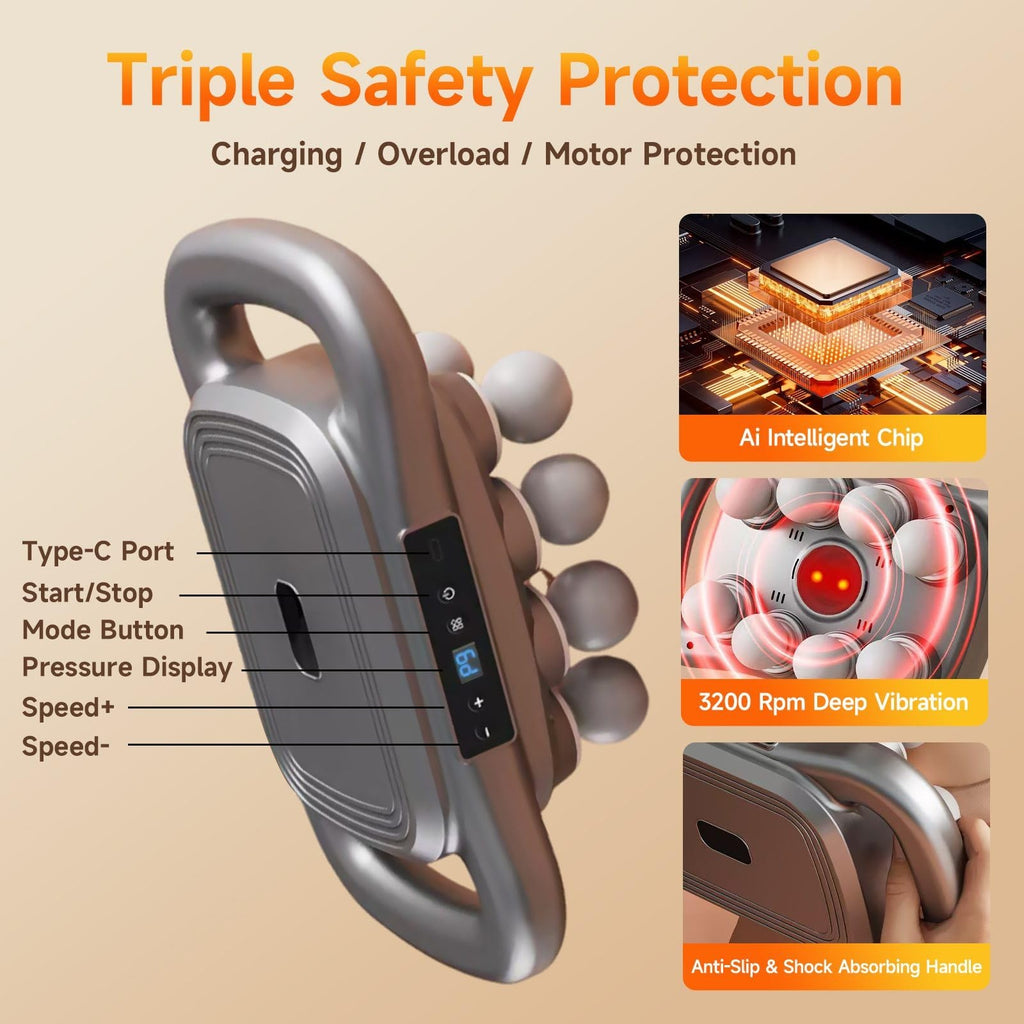 ZEDRIWELL 16-Head Massage Gun Set, Deep Tissue Percussion Massager with 9 Modes