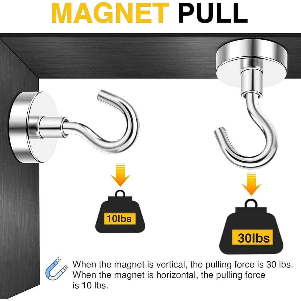 DIYMAG 20 Pack Magnetic Hooks 30 lb Heavy Duty Strong Magnets for Cruise Ship