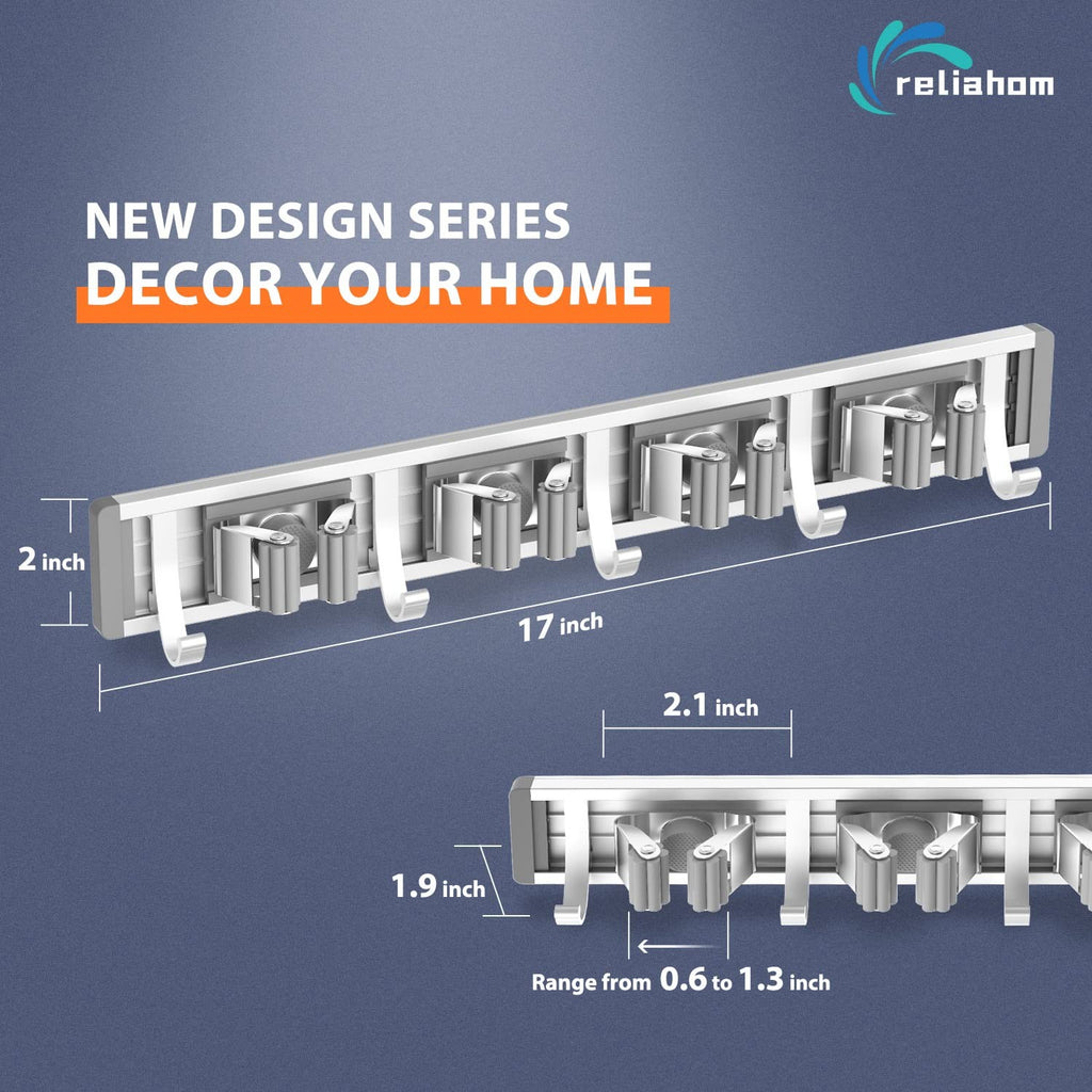 Adjustable Broom Holder Wall Mount, Mop Storage Tool Racks, Broom Hanger Tool.