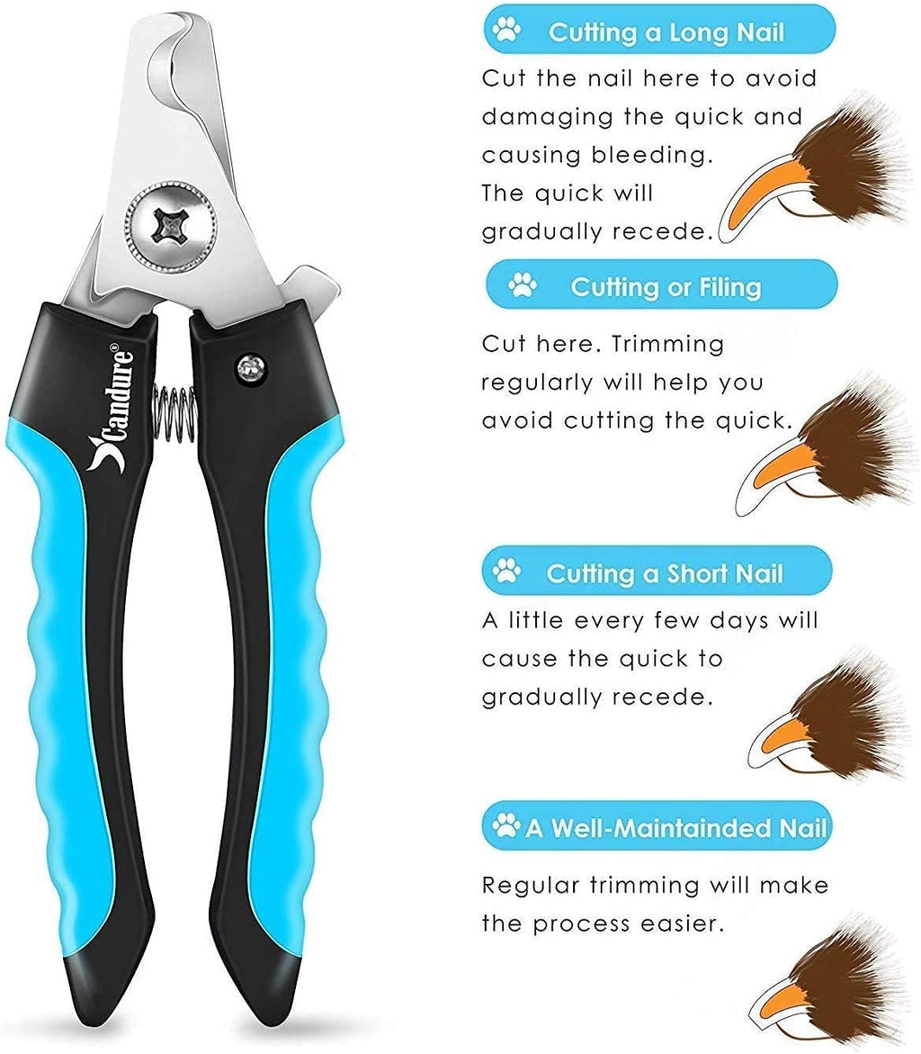 Dog Nail Clippers with Safety Guard Pet Nail Trimmer Stainless Steel Grooming