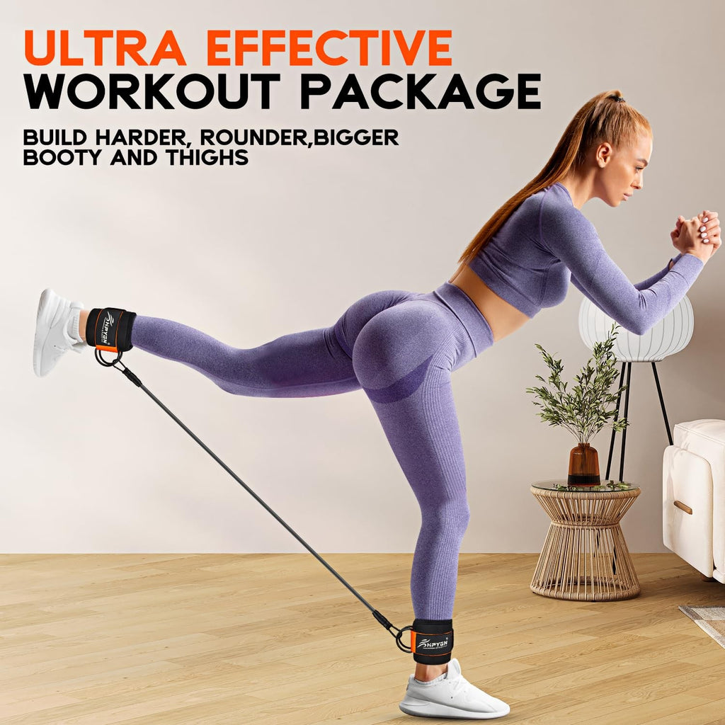 HPYGN Ankle Resistance Bands with Cuffs, Ankle Bands for Working Out, Resistance