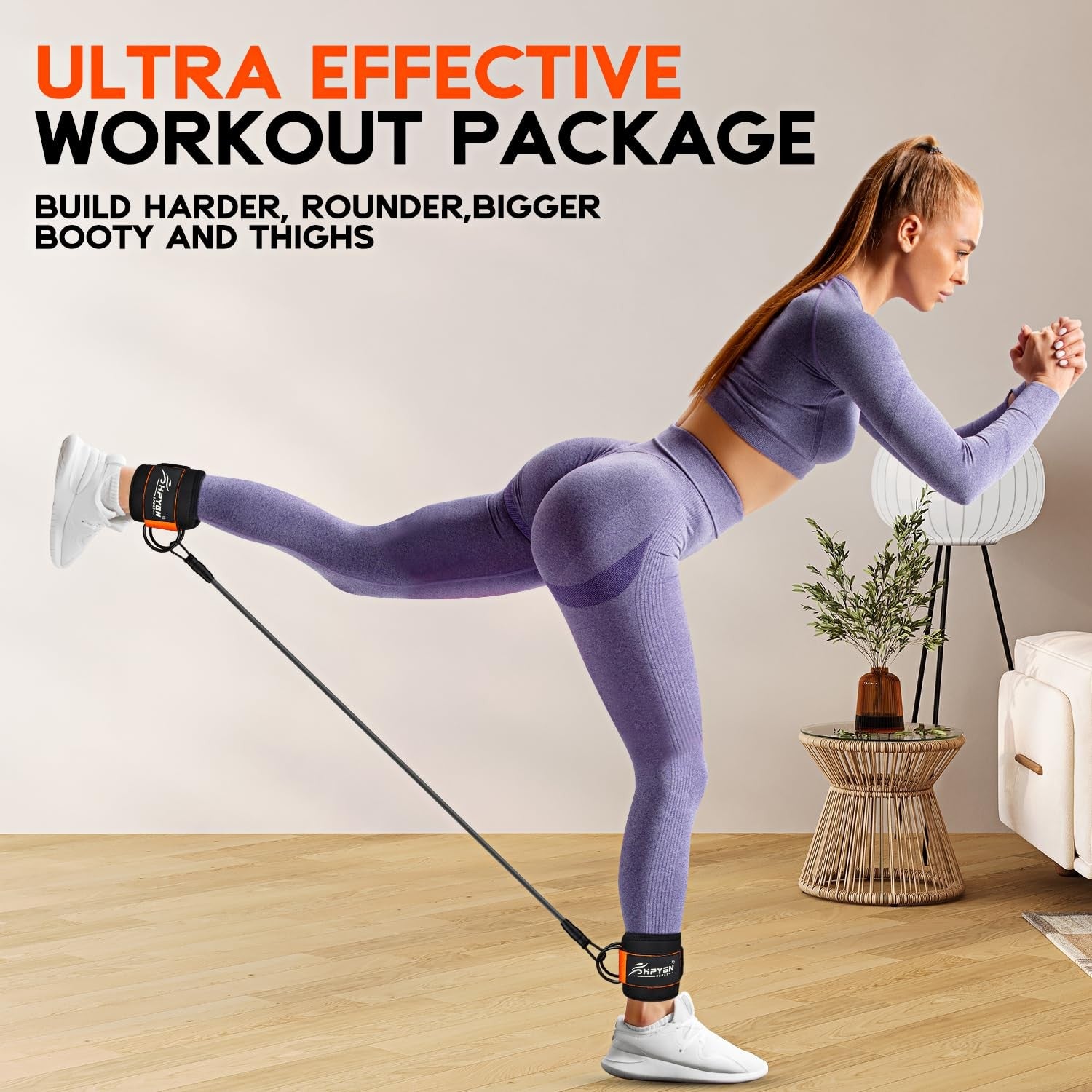 HPYGN Ankle Resistance Bands with Cuffs, Ankle Bands for Working Out, Resistance