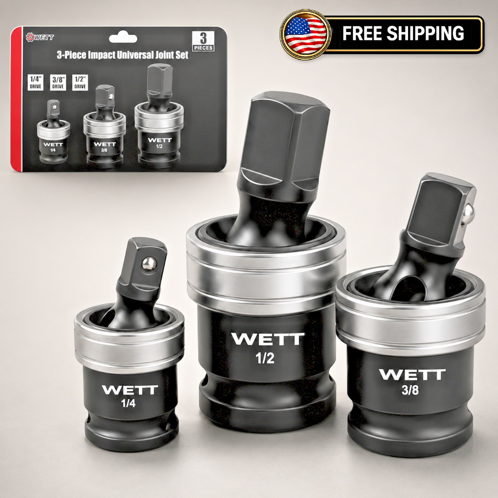 Impact Universal Joint Set 3Pc 1/4" 3/8" 1/2" Drive Socket Swivel Adapter