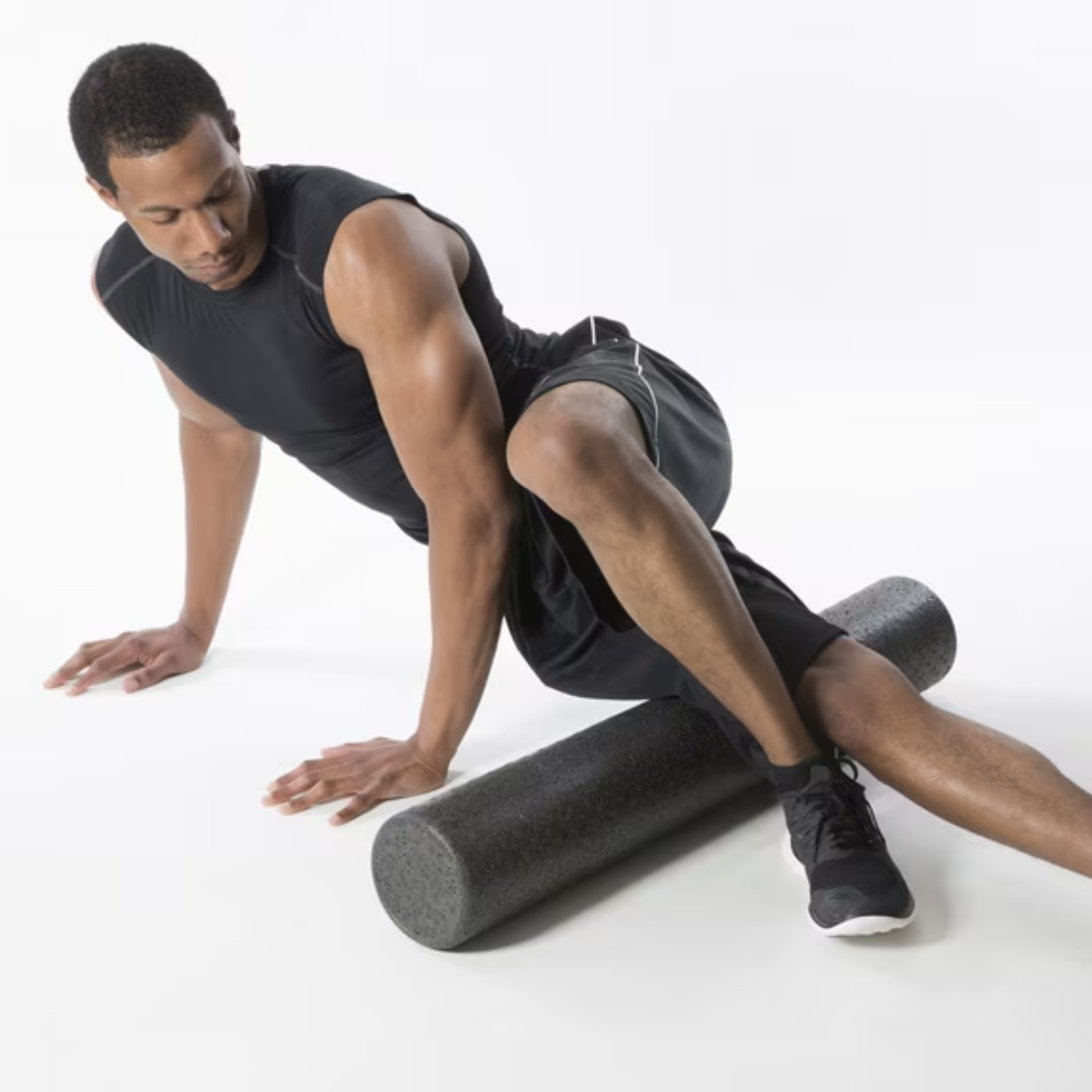 18" High Density Foam Roller Deep Tissue Massage Exercise Recovery Black