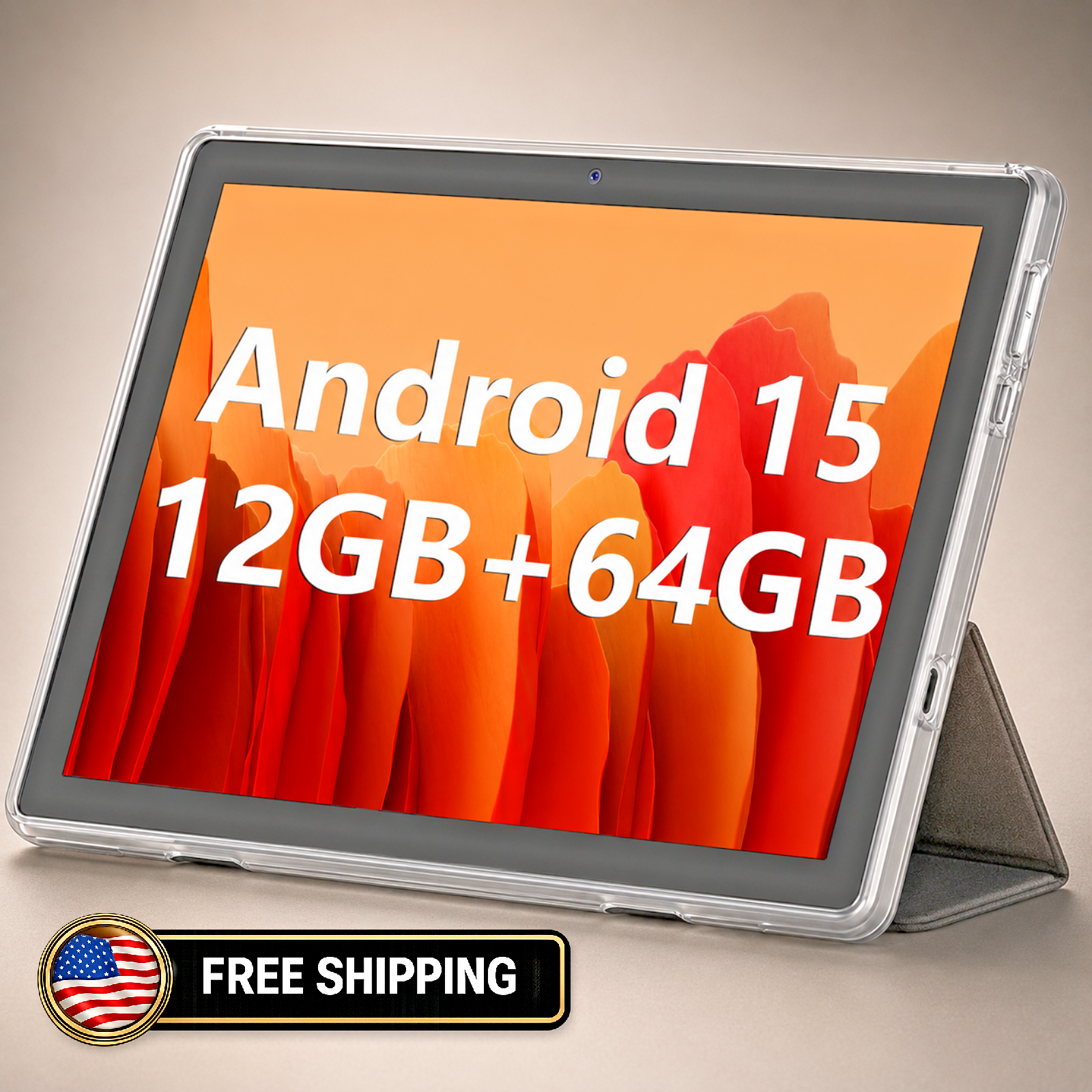 ECOPAD 10.1 Inch Tablet Android 15 Tablets 12GB(4+8 RAM / 64GB ROM / 1TB SD Card