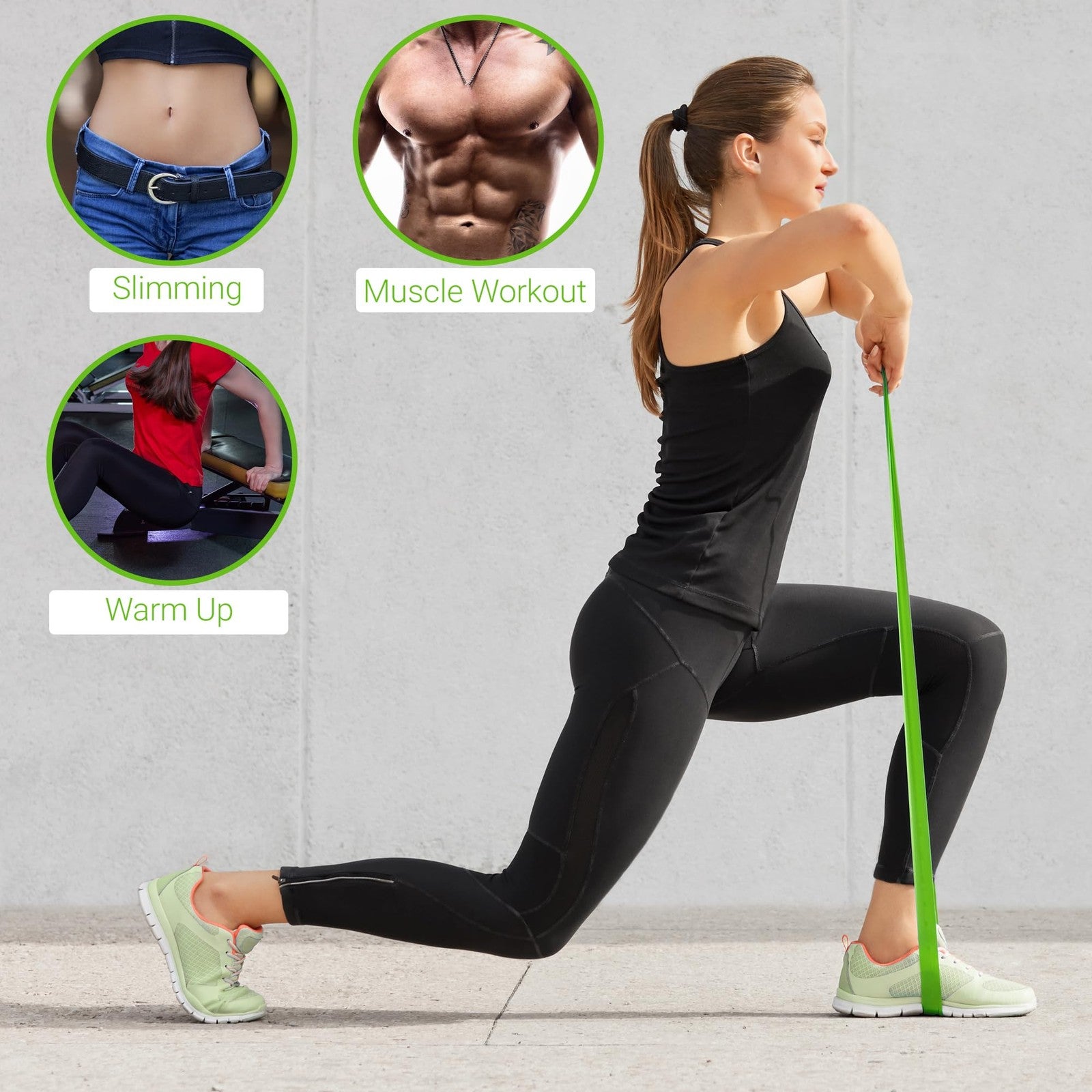TechStone Resistance Bands Set 5 Levels for Home Gym Yoga & Fitness