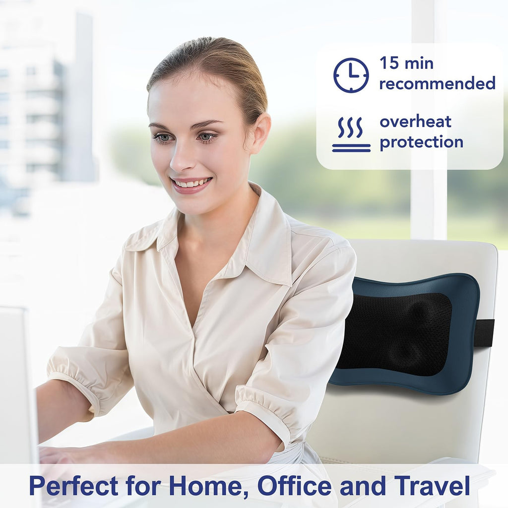 Shiatsu Back Neck Massager with Heat Deep Tissue Pain Relief Relaxation Home Car