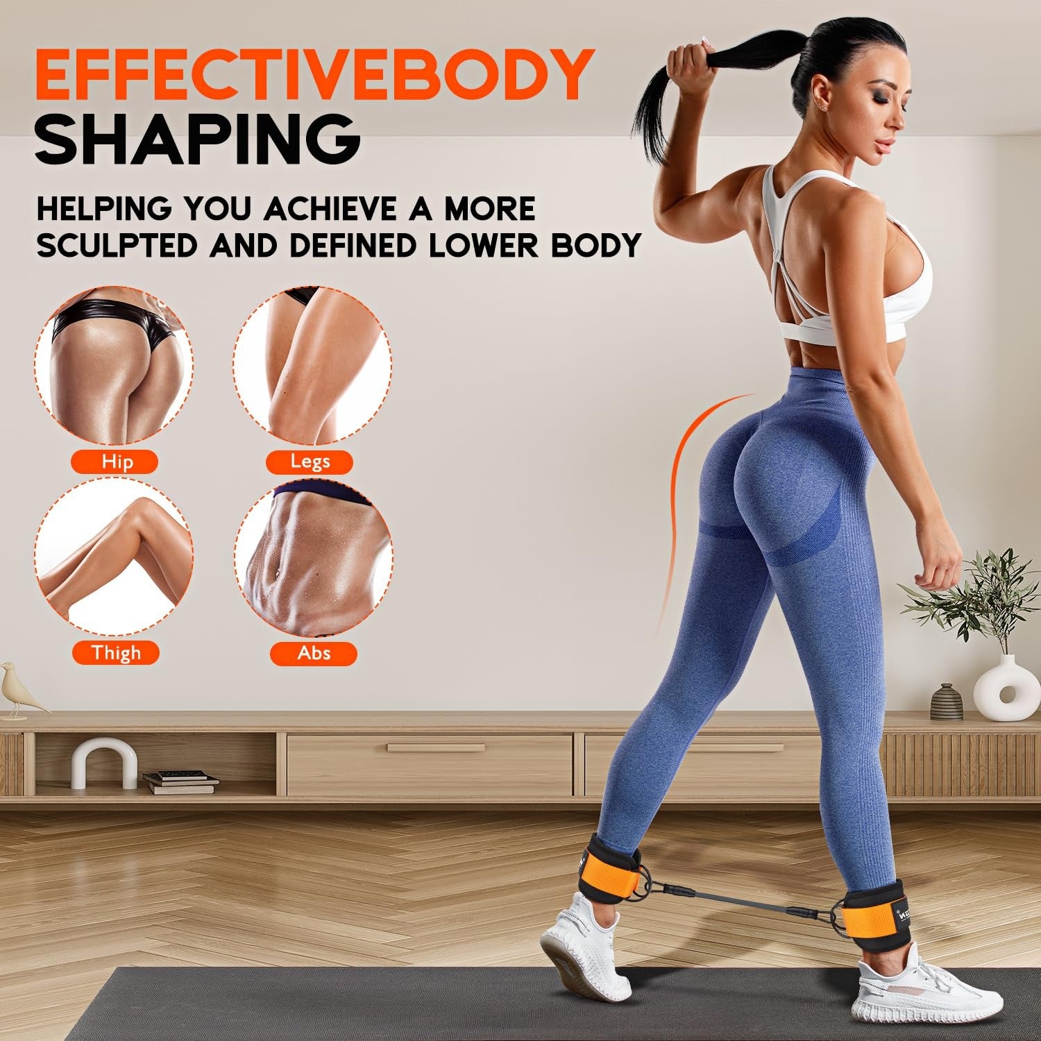 HPYGN Ankle Resistance Bands with Cuffs, Ankle Bands for Working Out, Resistance