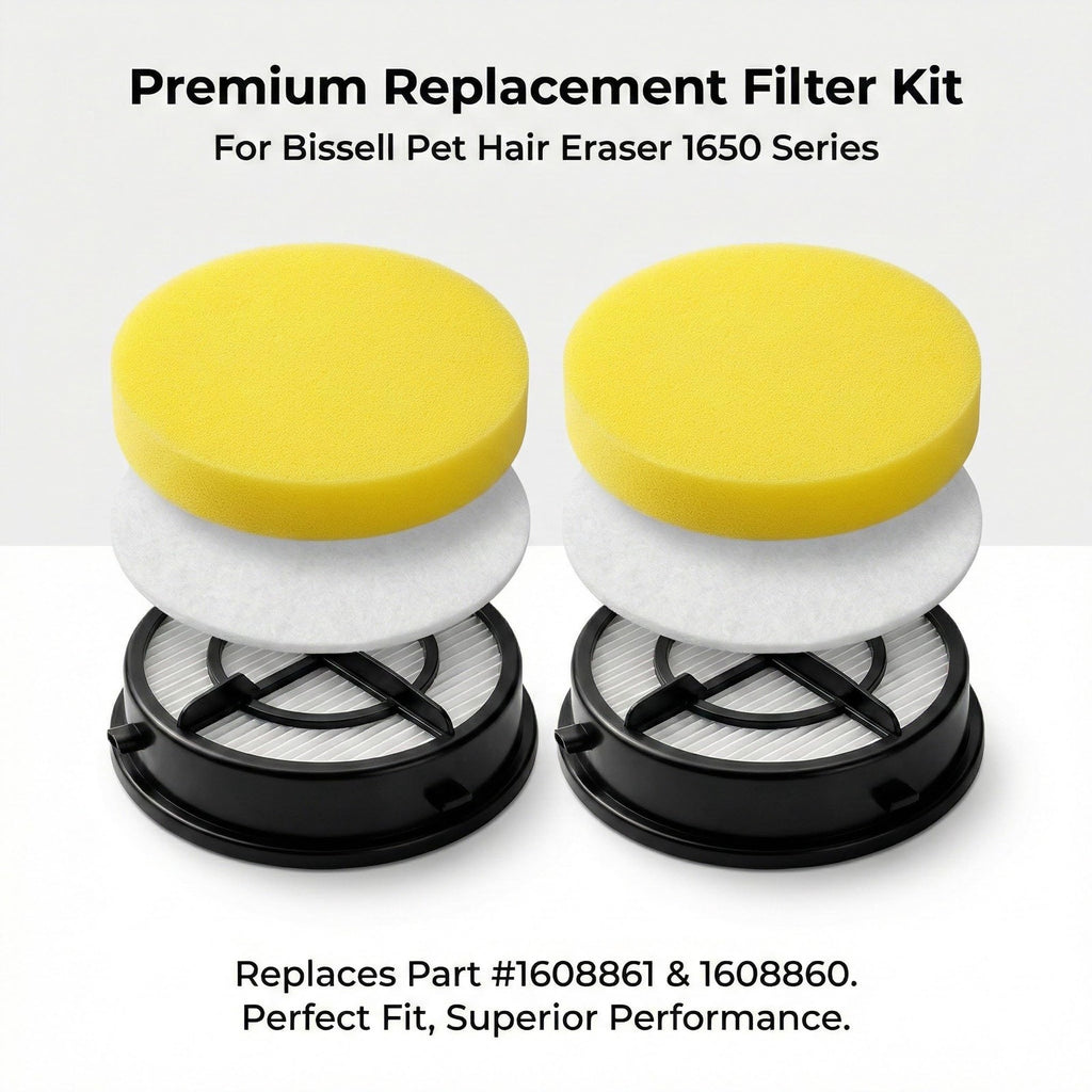 Bissell Pet Hair Eraser Vacuum Filter Kit 6 Pc Fits 1650 Series Replaces 16871