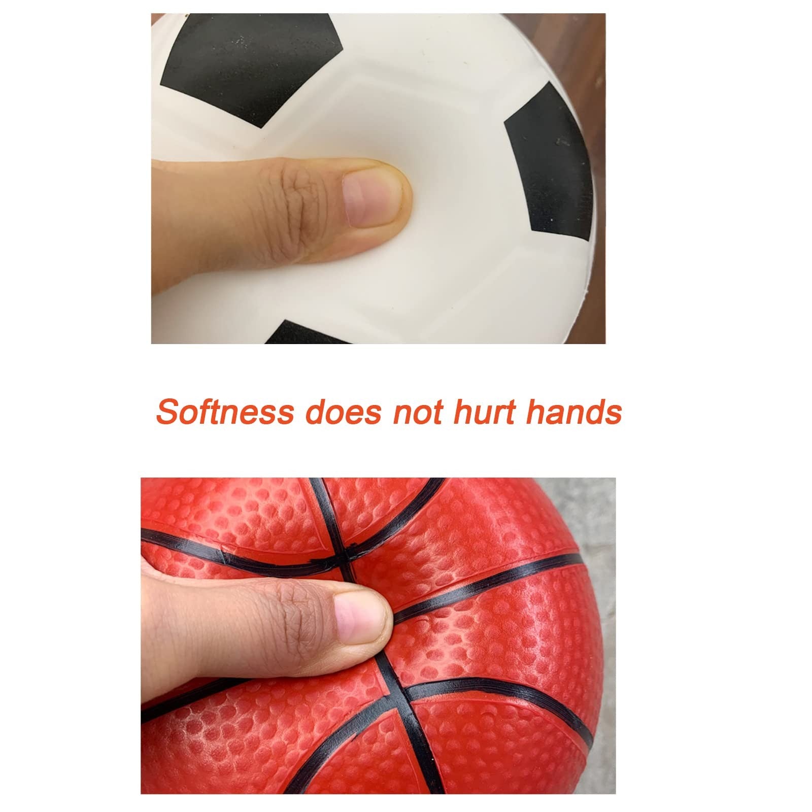 SPDTECH Kids Sports Balls Set 6 Inch Soccer Basketball Football w Pump 3 Pack
