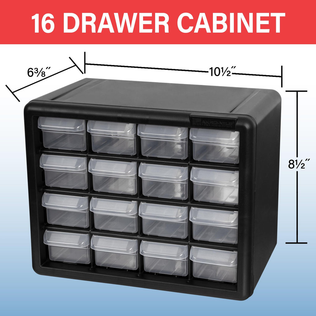 16-Drawer Plastic Drawer Storage Cabinet for Garage Organization, Beads, Makeup