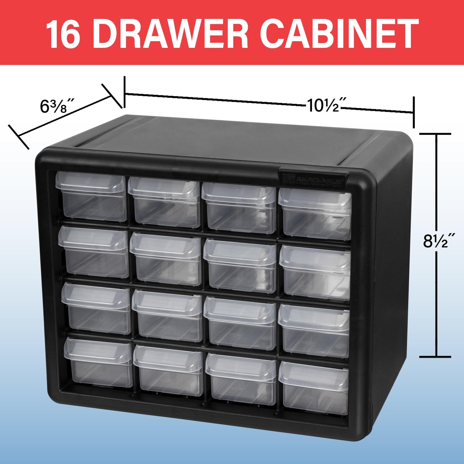 16-Drawer Plastic Drawer Storage Cabinet for Garage Organization, Beads, Makeup