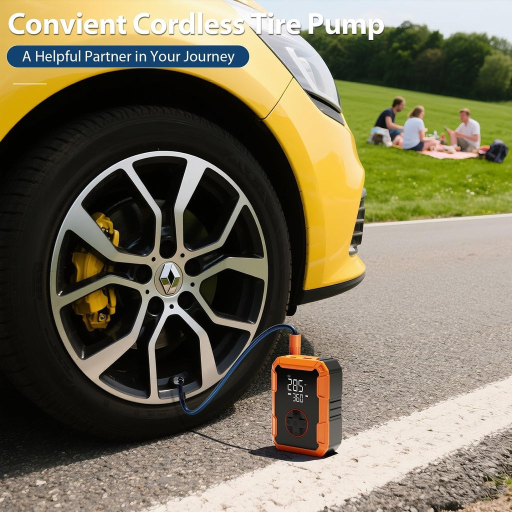 Portable Tire Inflator 150 PSI Cordless Air Pump Car Bike Compressor