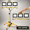 225W LED Work Light w/ Tripod 22500LM 3 Head IP66 Waterproof 16FT Cord