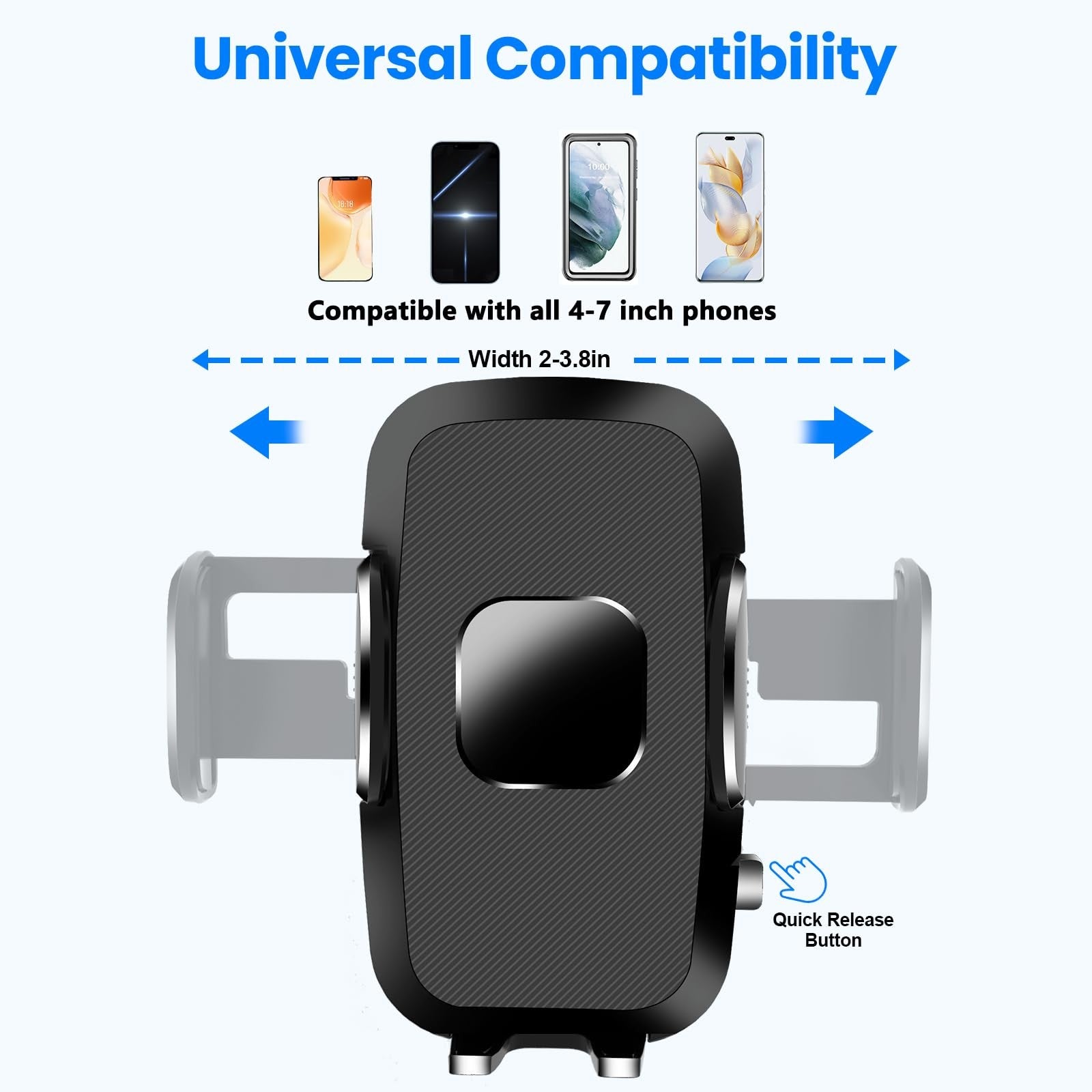 Car Phone Holder [2026 Updated Suction Cup] Long Arm 360°Rotation Phone Mount