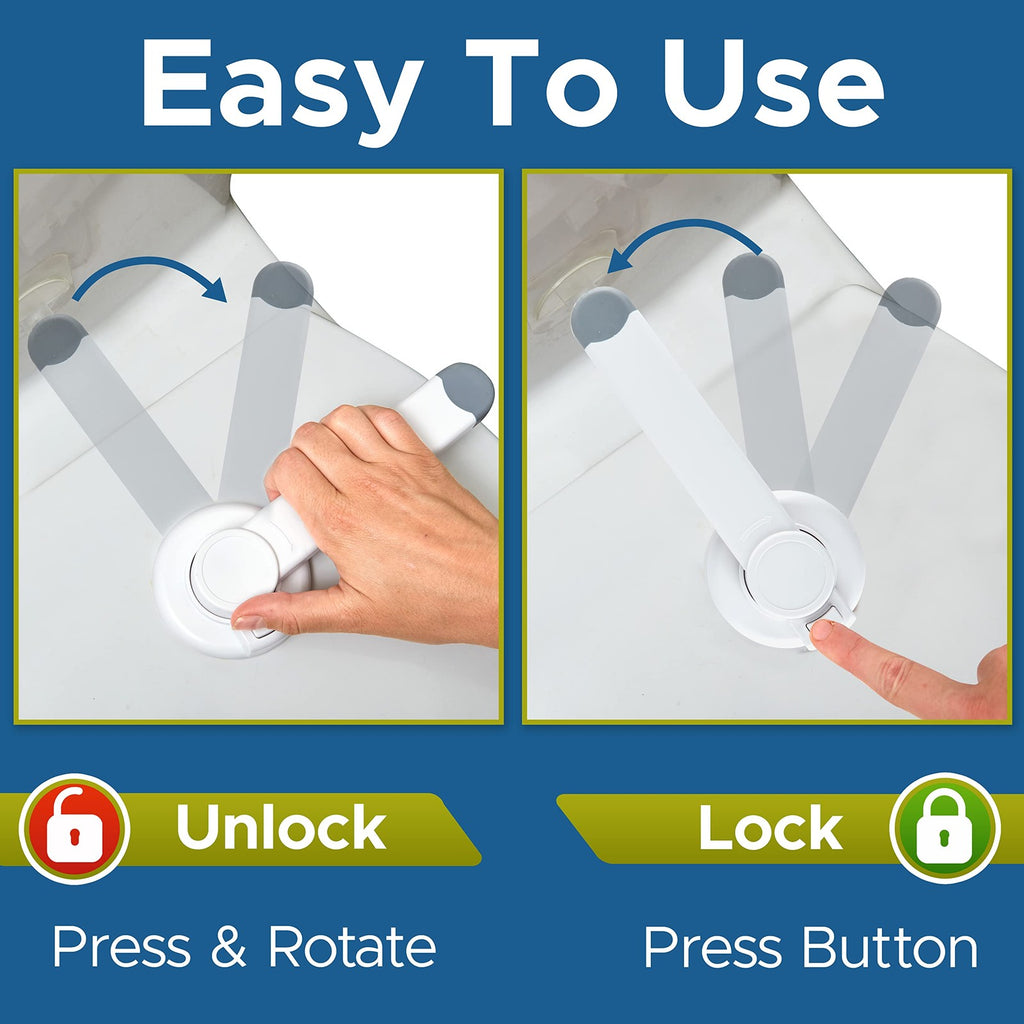 Wappa Baby Toilet Lid Lock Child Proof White 1 Pack No Tools Fits Most Toilets