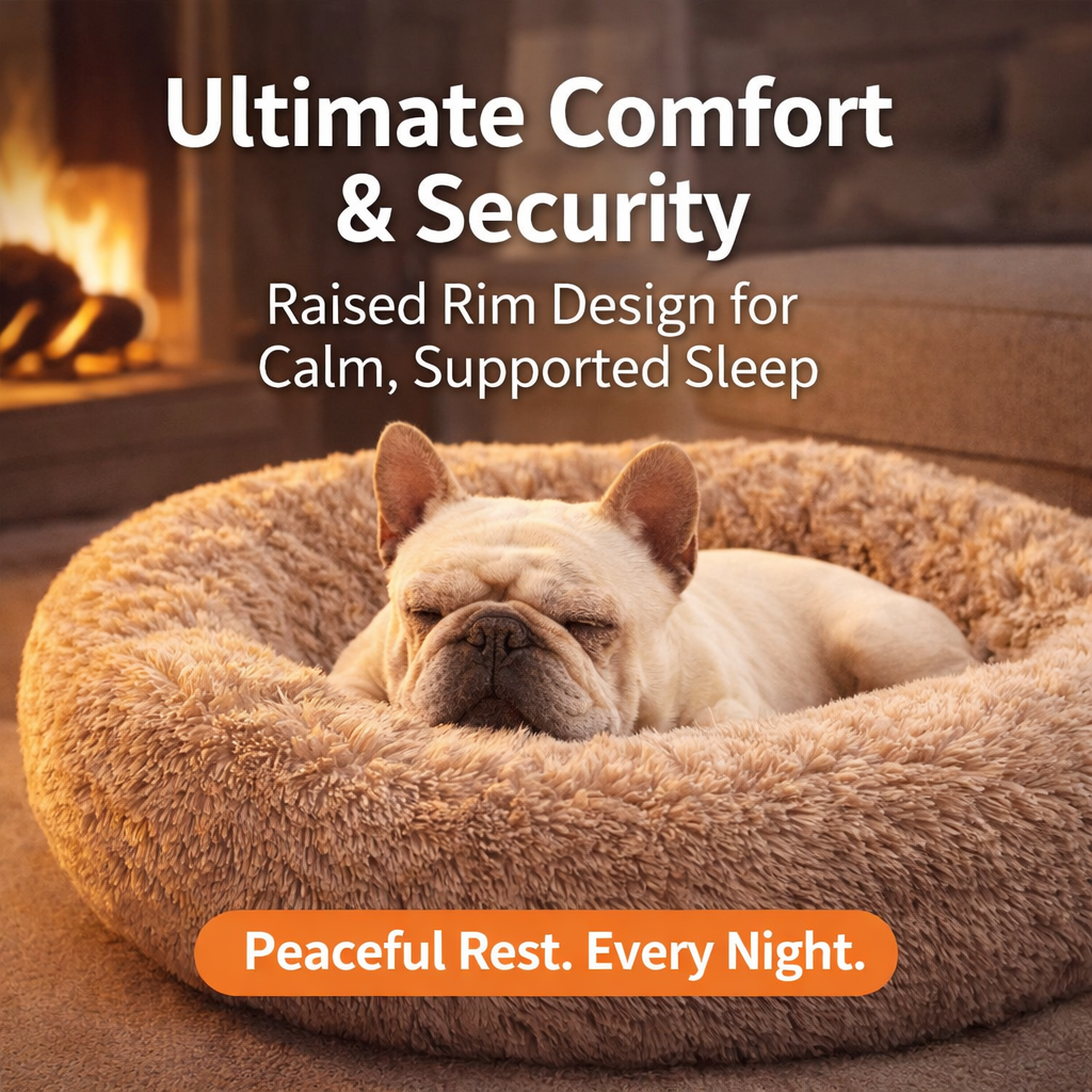 Washable Dog & Cat Bed for Ultra Large Small Medium Size Pet Calming Donut Round