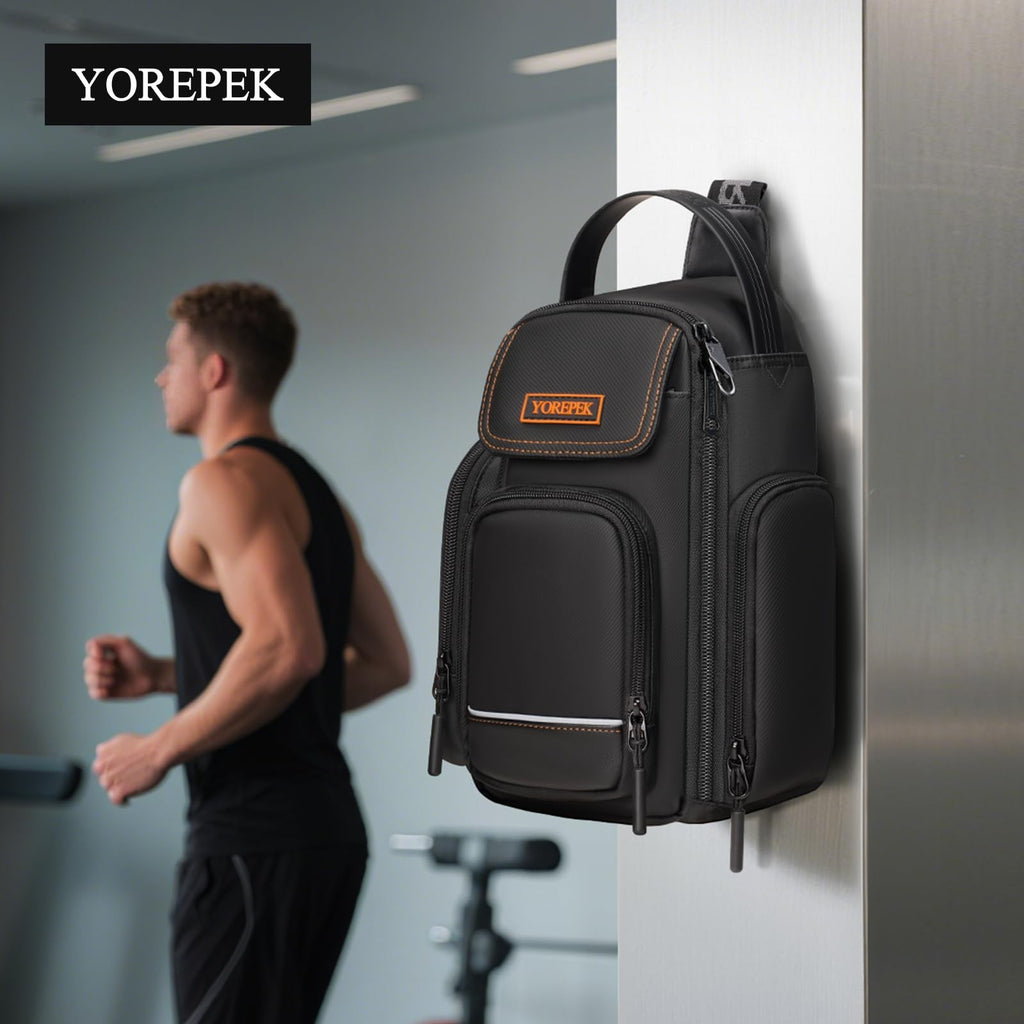 YOREPEK Magnetic Gym Bag Insulated Bottle Holder Phone Pocket Air Tag Pouch