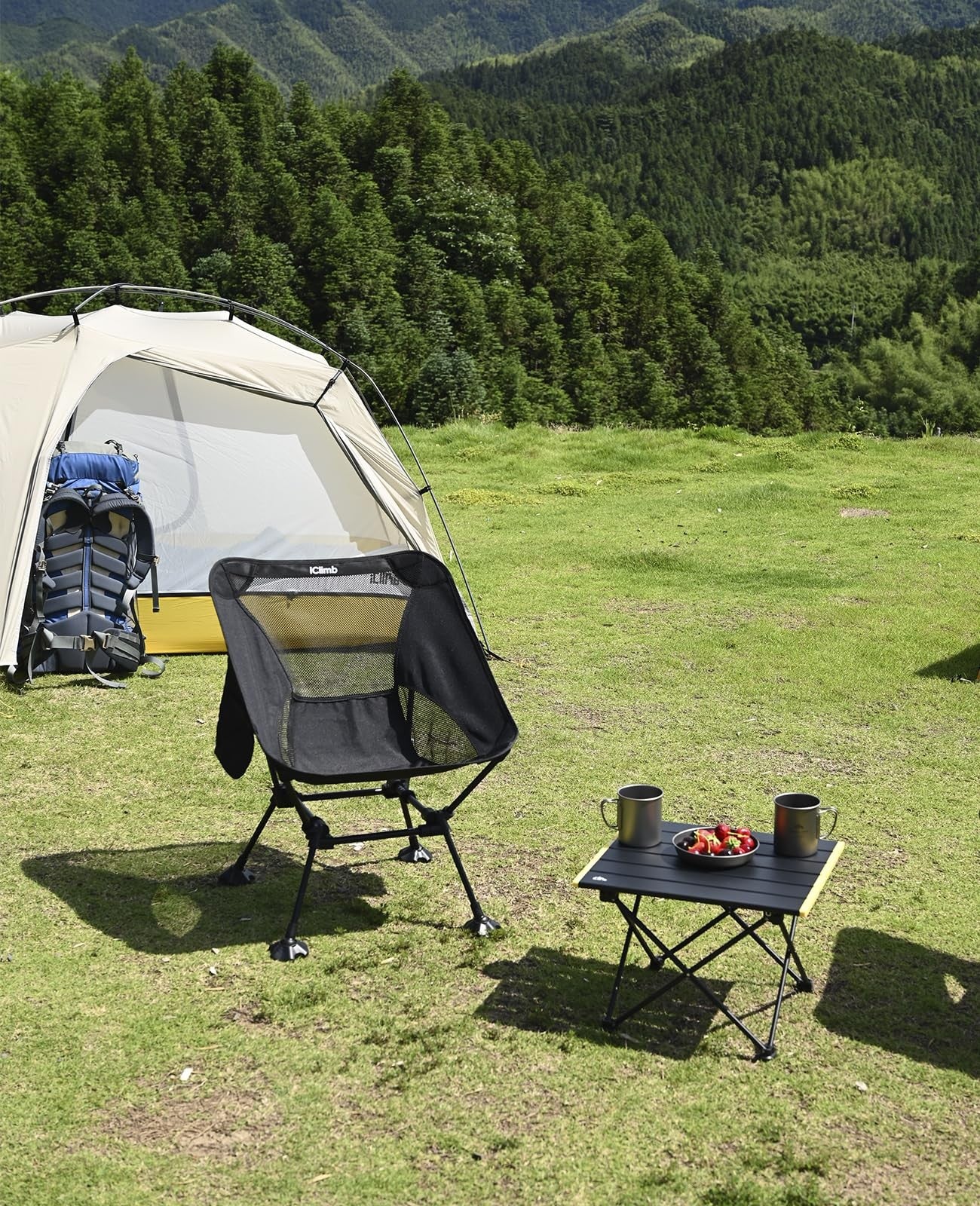 Ultralight Folding Camping Table Small Black w/ Carry Bag 16"x13.6" 66 lb
