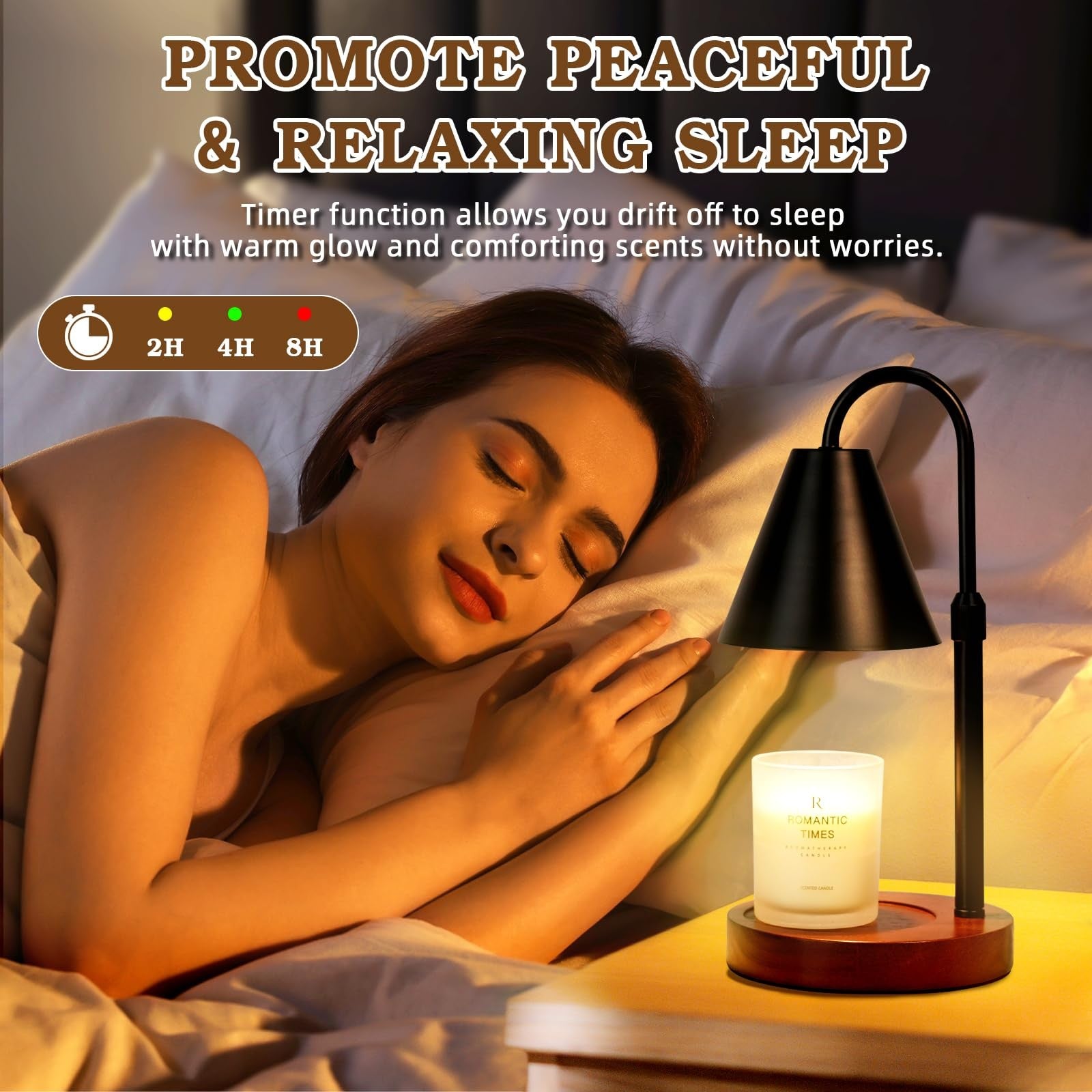 Candle Warmer Lamp Dimmable Timer Adjustable Height Wax Melt Home Decor