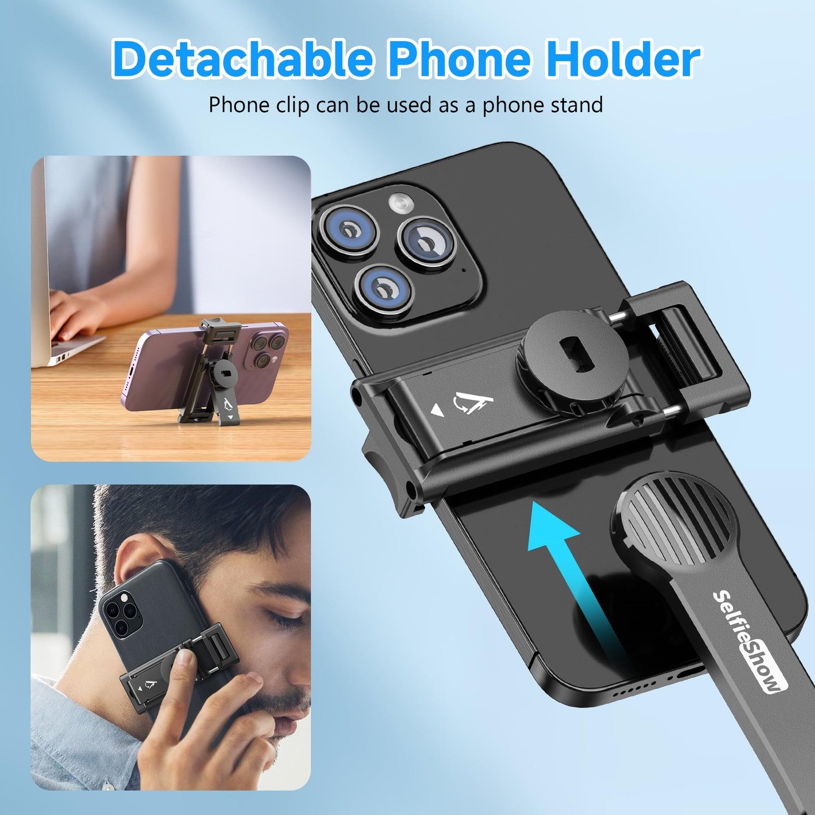 SelfieShow Selfie Stick, Extendable Selfie Stick Tripod with Wireless Remote