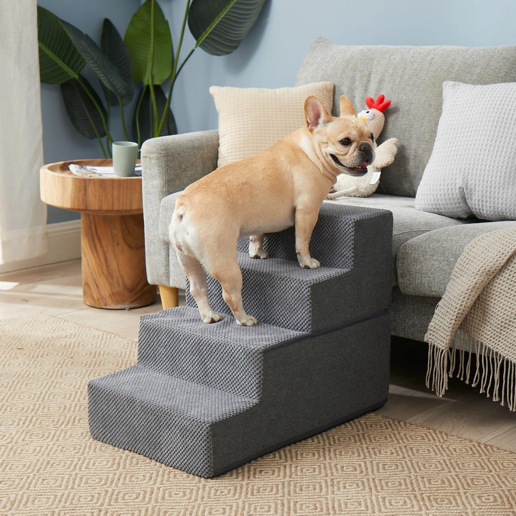 Dog Stairs for Bed 18" H 4-Step Non-Slip  for Indoor, Pet Steps for Small dogs