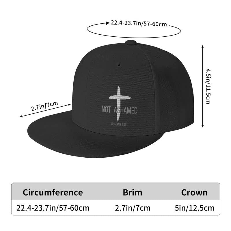Christian Flat Bill Hat Jesus Cross Snapback Faith Cap Streetwear Daily Use