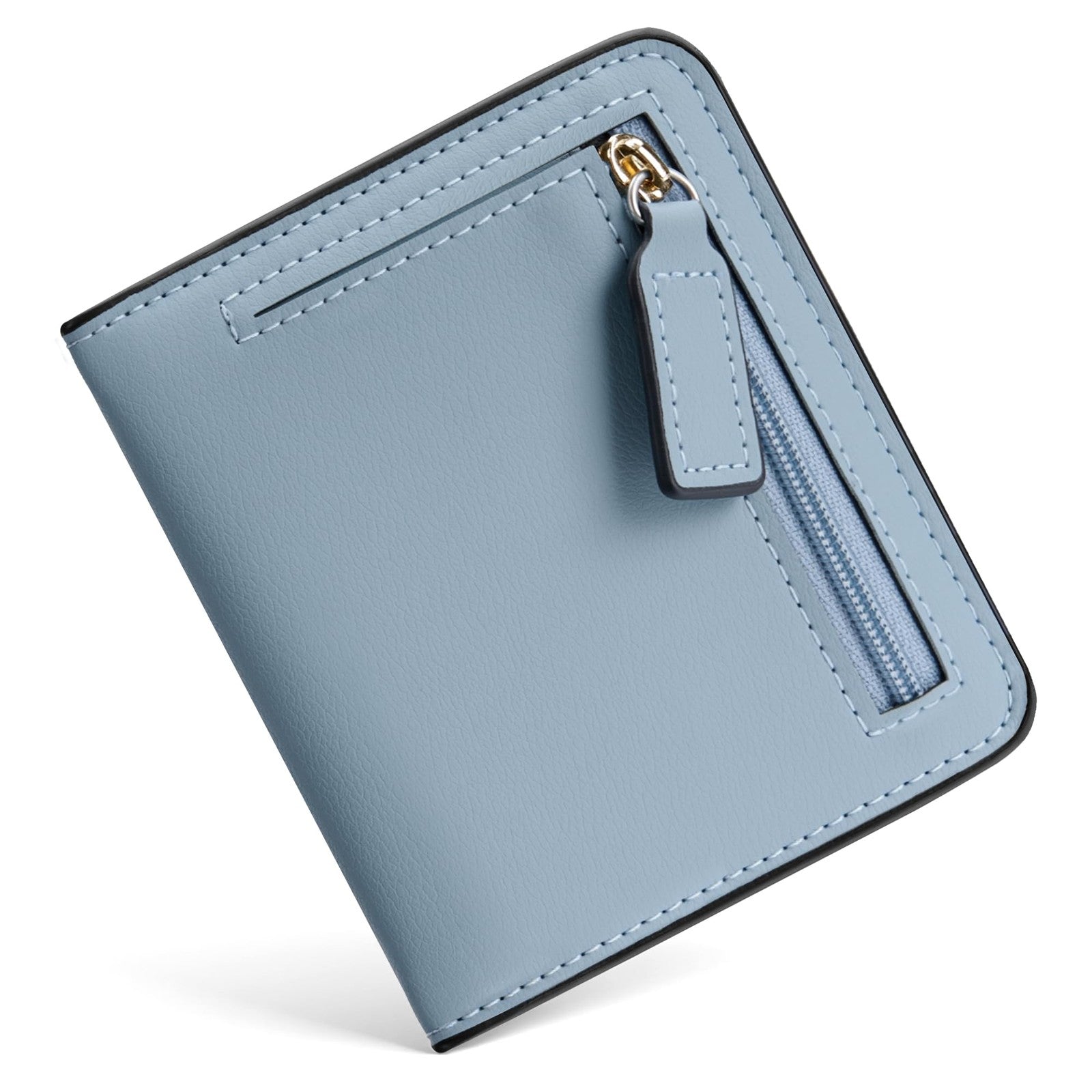 Toughergun Slim RFID Leather Wallet for Women Compact Bifold ID Coin Zip