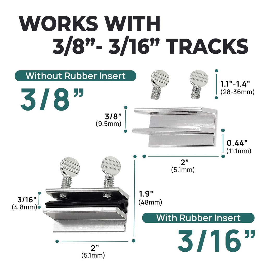 Shop Square 4 Window Locks Aluminum Thumb Turn No Drill Fits 3/16" & 3/8"