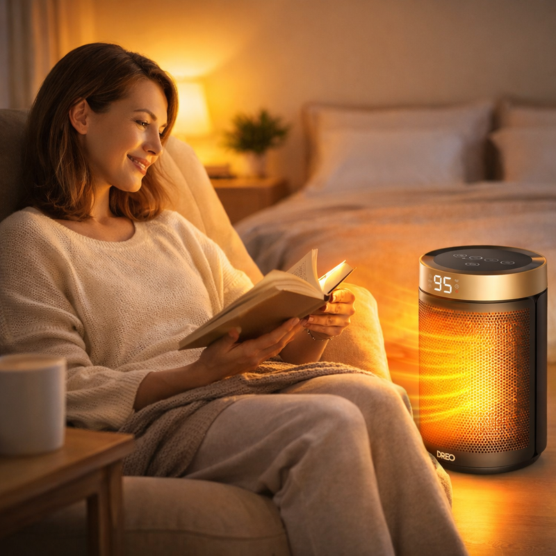 DREO Space Heater Portable 1500W Ceramic Fast Heat Thermostat Remote Home