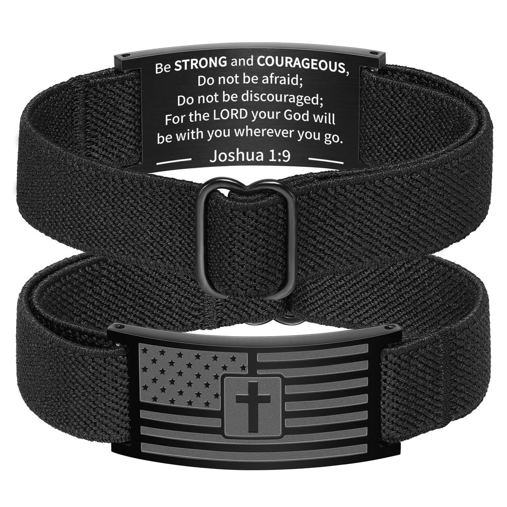 Zocomi American Flag Cross Bracelet Adjustable Christian Faith Gift Men Women