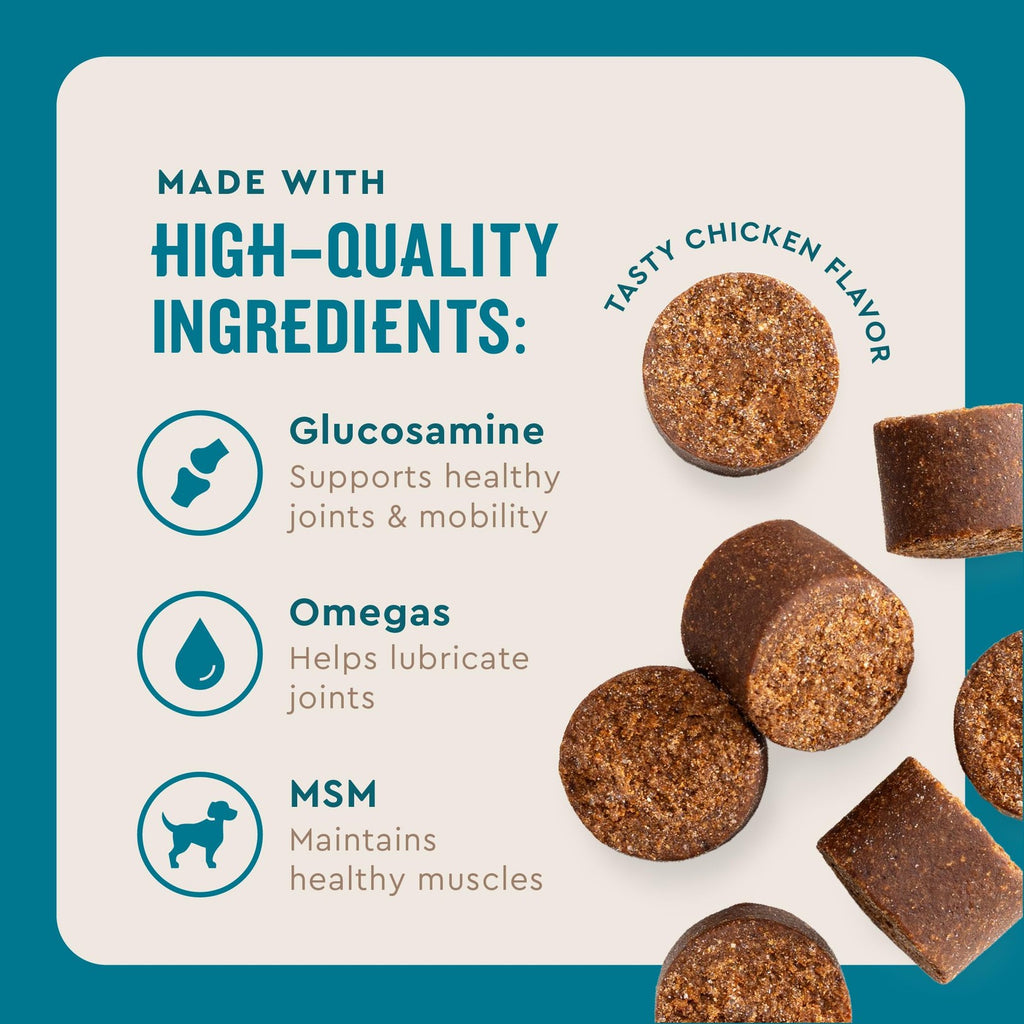 VetIQ Glucosamine Hip & Joint Supplement for Dogs, 60 Soft Chews, Joint Support