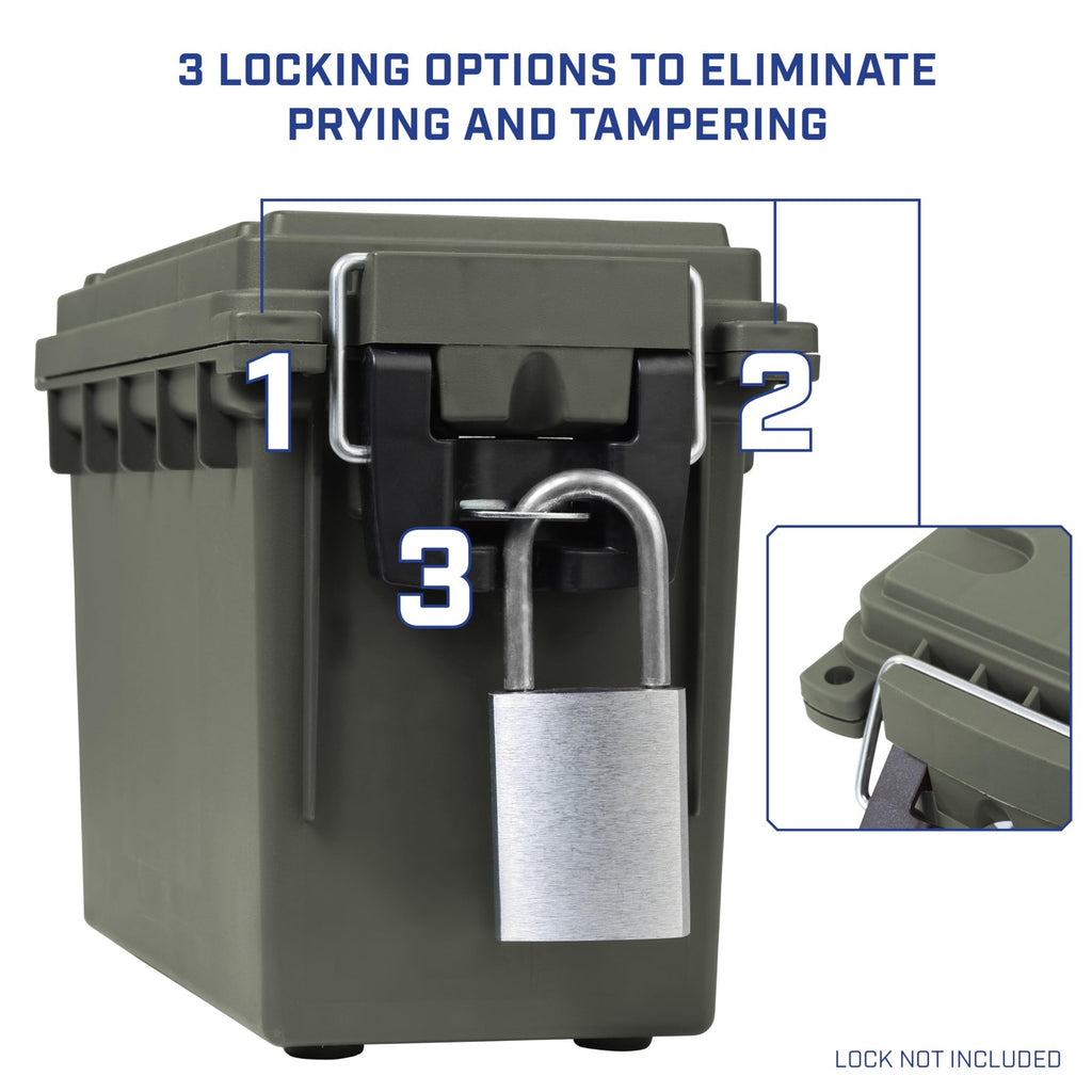 Sheffield .30 Cal Ammo Storage Box Stackable Lockable Water Resistant Case