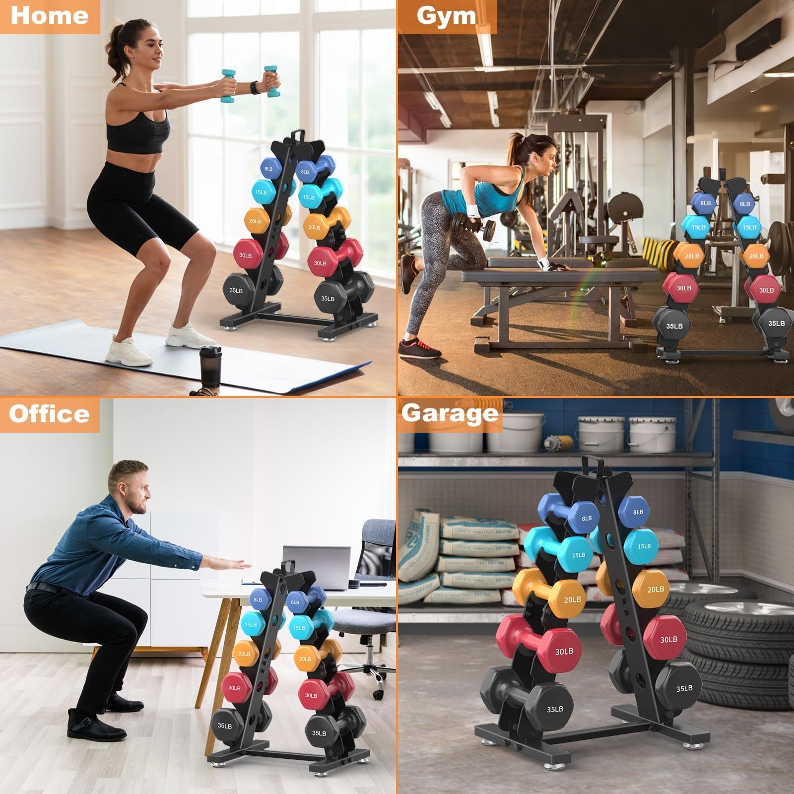 TomCare 5-Tier Dumbbell Rack Stand Metal A-Frame Weight Holder Home Gym