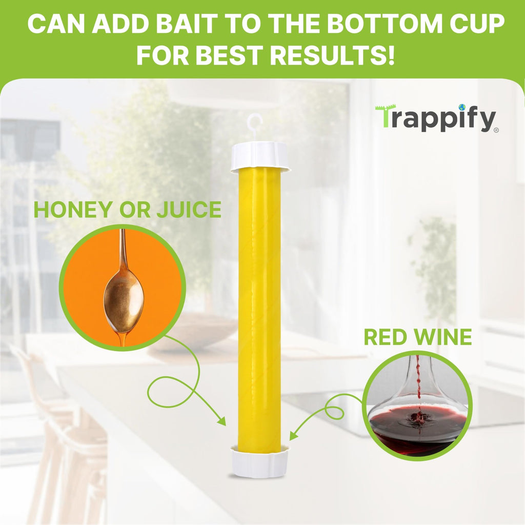 Trappify Fly Sticky Trap 2 Pack Indoor Outdoor Hanging Fly Gnat Trap Yellow