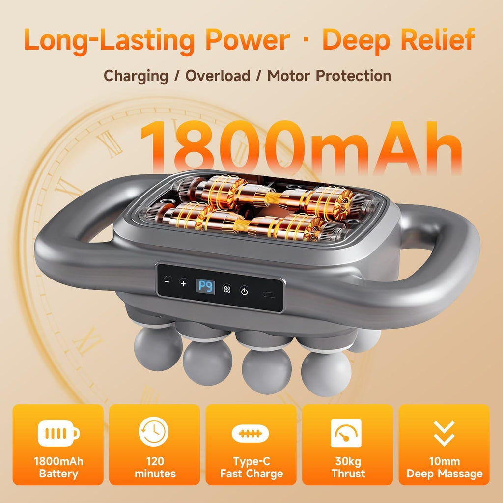 ZEDRIWELL 16-Head Massage Gun Set, Deep Tissue Percussion Massager with 9 Modes