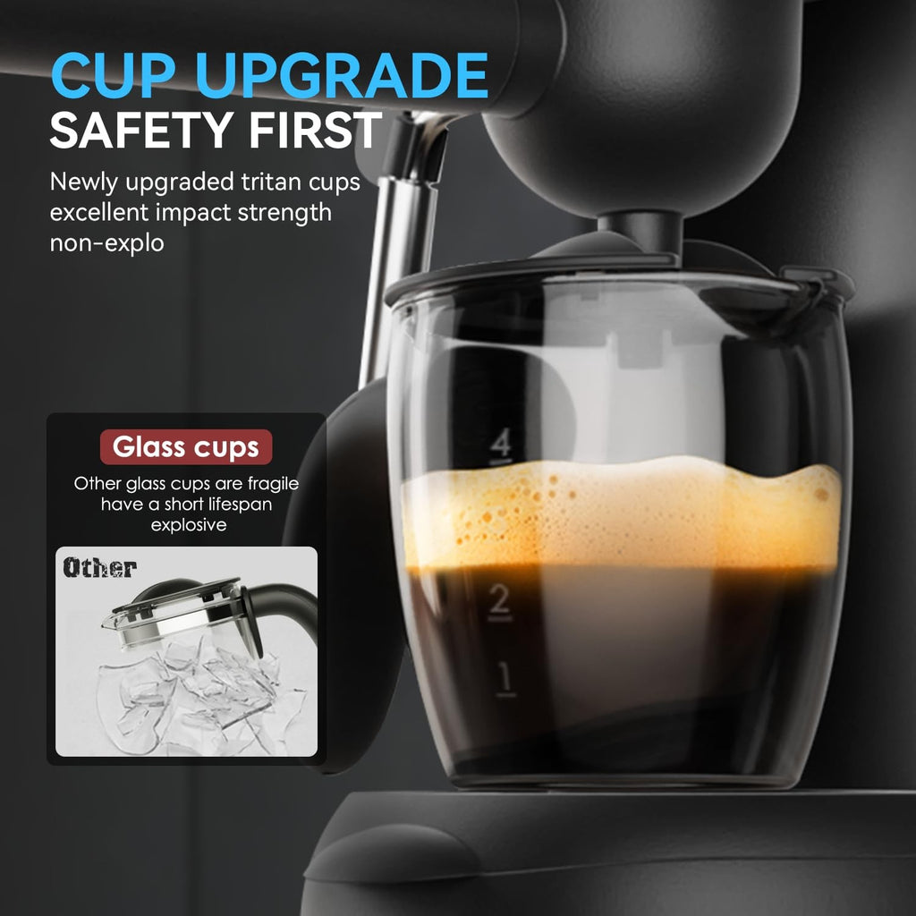 Espresso Coffee Machine 3.5 Bar 800W Steam Wand Cappuccino Latte Compact Home