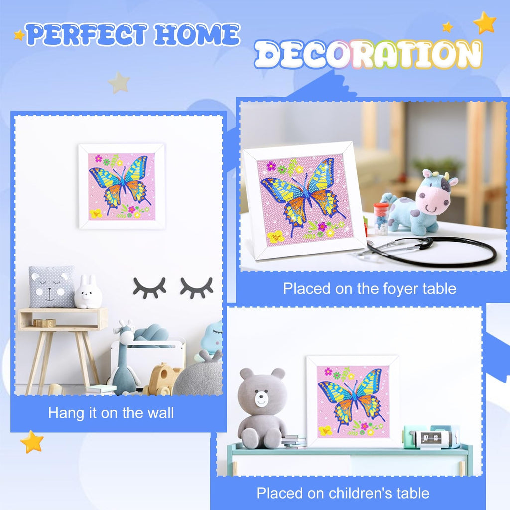 Diamond Art Kit for Kids Crafts Painting Set w Frame Gems DIY Kit for Girls 8-12