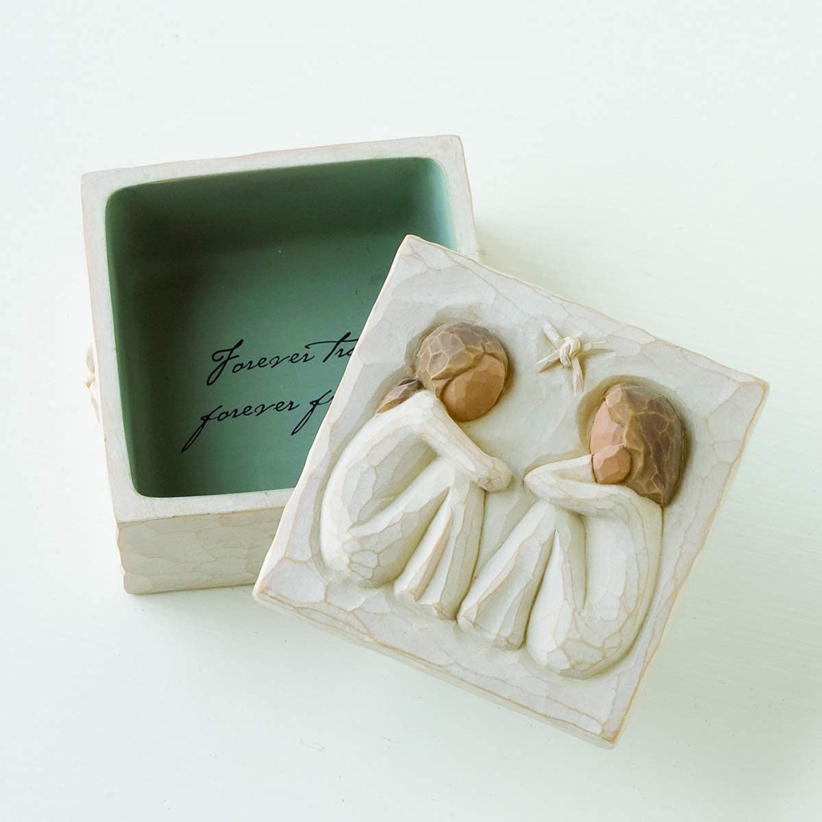 Willow Tree Friendship Keepsake Box Hand Painted Jewelry Storage Gift Home Decor